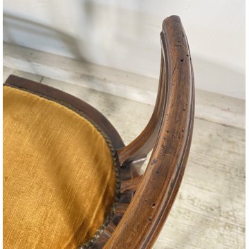 COPPIA SEDIE ANTICHE VITTORIANE LEGNO NOCE FINE 1800 PRIMI 1900 CHAIR OLD CHAIR