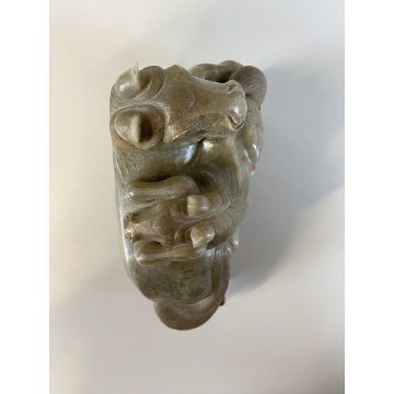 SCULTURA GIADA FIGURE CAVALLO PULEDRO MADRE FIGLIO BASE LEGNO INTAGLIATO '900