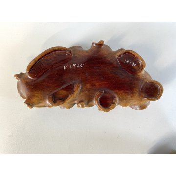 SCULTURA GIADA FIGURE CAVALLO PULEDRO MADRE FIGLIO BASE LEGNO INTAGLIATO '900