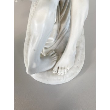 SCULTURA PORCELLANA BISCUIT Johan Peter Molin Lottatori di coltelli 30,5cm/h 900