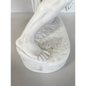 SCULTURA PORCELLANA BISCUIT Johan Peter Molin Lottatori di coltelli 30,5cm/h 900