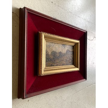 ANTICO QUADRO DIPINTO OLIO Attilio Pratella PAESAGGIO COLLINARE ALBERI '800/'900