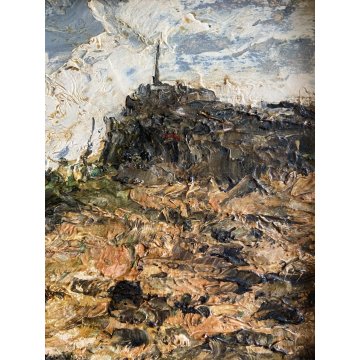 ANTICO QUADRO DIPINTO OLIO Attilio Pratella PAESAGGIO COLLINARE ALBERI '800/'900