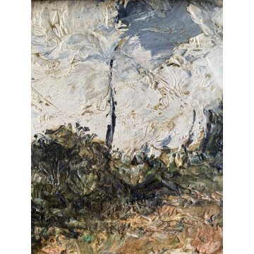 ANTICO QUADRO DIPINTO OLIO Attilio Pratella PAESAGGIO COLLINARE ALBERI '800/'900