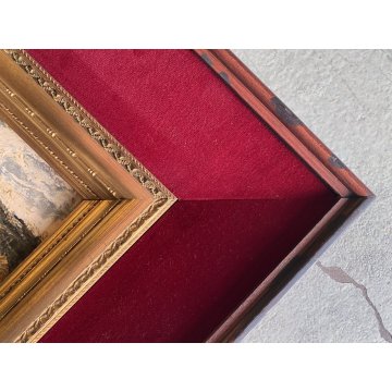 ANTICO QUADRO DIPINTO OLIO Attilio Pratella PAESAGGIO COLLINARE ALBERI '800/'900