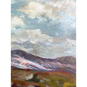 QUADRO DIPINTO OLIO TAVOLA Kofler PAESAGGIO MONTANO POST-IMPRESSIONISMO '800/900