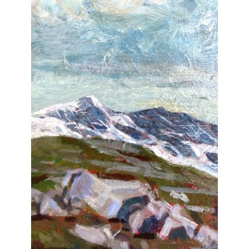 QUADRO DIPINTO OLIO TAVOLA Kofler PAESAGGIO MONTANO POST-IMPRESSIONISMO '800/900