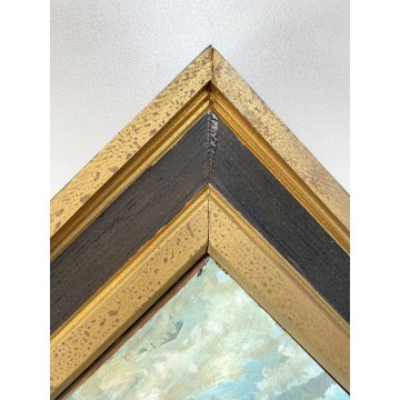 QUADRO DIPINTO OLIO TAVOLA Kofler PAESAGGIO MONTANO POST-IMPRESSIONISMO '800/900