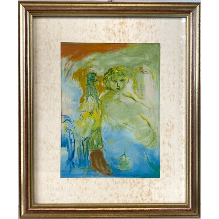 QUADRO MULTIPLO SU LASTRA ARGENTO Ernesto Treccani "Speranza" Figura '50