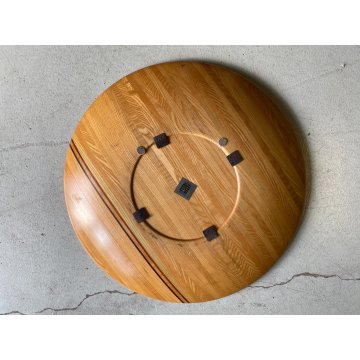 CENTROTAVOLA PIATTO + 2 SFERE LEGNO DESIGN Delbru PORTA FRUTTA BOWL ø 59cm '70s