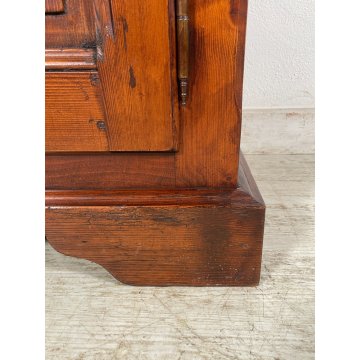 ANTICA PICCOLA CREDENZA 1 ANTA LEGNO ABETE 2 RIPIANI EPOCA '900 MOBILE STIPO OLD