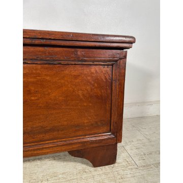 ANTICA PICCOLA CASSAPANCA legno noce 112 cm epoca 1800 OLD WOOD CHEST FORMELLA