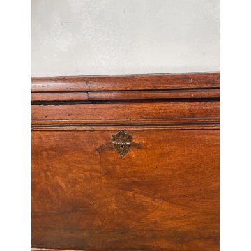 ANTICA PICCOLA CASSAPANCA legno noce 112 cm epoca 1800 OLD WOOD CHEST FORMELLA