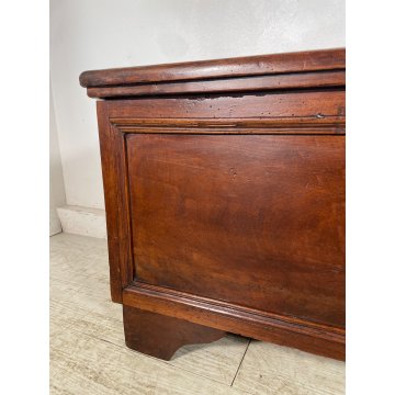 ANTICA PICCOLA CASSAPANCA legno noce 112 cm epoca 1800 OLD WOOD CHEST FORMELLA