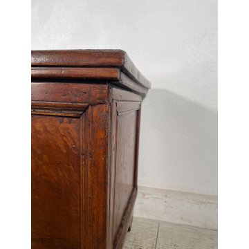 ANTICA PICCOLA CASSAPANCA legno noce 112 cm epoca 1800 OLD WOOD CHEST FORMELLA