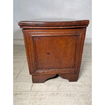 ANTICA PICCOLA CASSAPANCA legno noce 112 cm epoca 1800 OLD WOOD CHEST FORMELLA