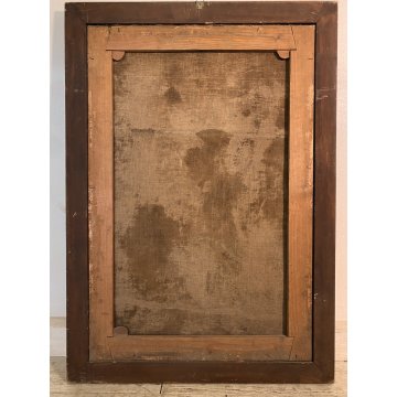 ANTICO DIPINTO OLIO SACRA FAMIGLIA SAN GIOVANNI SANTA ELISABETTA SANTI '600