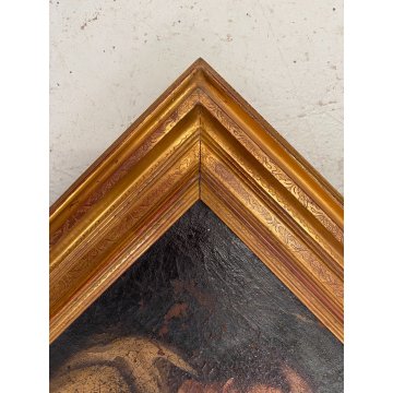 ANTICO DIPINTO OLIO SACRA FAMIGLIA SAN GIOVANNI SANTA ELISABETTA SANTI '600