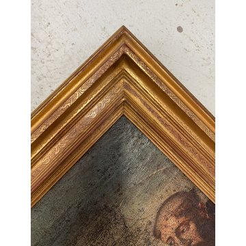 ANTICO DIPINTO OLIO SACRA FAMIGLIA SAN GIOVANNI SANTA ELISABETTA SANTI '600