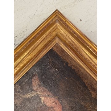 ANTICO DIPINTO OLIO SACRA FAMIGLIA SAN GIOVANNI SANTA ELISABETTA SANTI '600