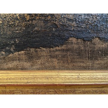 ANTICO DIPINTO OLIO SACRA FAMIGLIA SAN GIOVANNI SANTA ELISABETTA SANTI '600