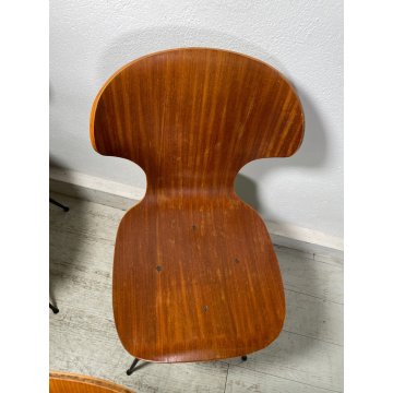 SET 6 SEDIE VINTAGE LULLI CARLO RATTI ANNI 50 LEGNO CURVATO SEDIA DA PRANZO