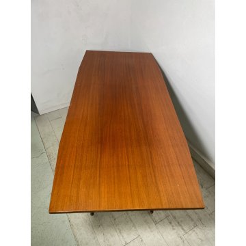 TAVOLO DA PRANZO RETTANGOLARE CARLO RATTI ANNI 50 LEGNO METALLO VINTAGE DESIGN