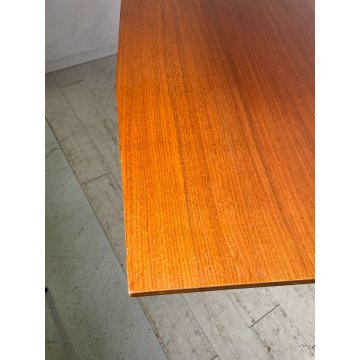 TAVOLO DA PRANZO RETTANGOLARE CARLO RATTI ANNI 50 LEGNO METALLO VINTAGE DESIGN