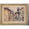QUADRO DIPINTO Adriano Sicbaldi OLIO MASONITE SCORCIO GIAVENO TORRE OROLOGI '63