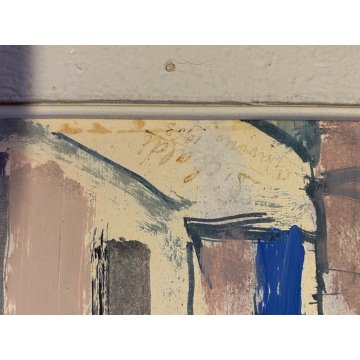 QUADRO DIPINTO Adriano Sicbaldi OLIO MASONITE SCORCIO GIAVENO TORRE OROLOGI '63