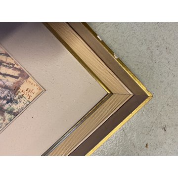 QUADRO DIPINTO Adriano Sicbaldi OLIO MASONITE SCORCIO GIAVENO TORRE OROLOGI '63