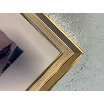 QUADRO DIPINTO Adriano Sicbaldi OLIO MASONITE SCORCIO GIAVENO TORRE OROLOGI '63