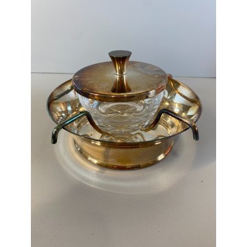 SET SERVIZIO CAVIALE Christofle METALLO ARGENTATO VINTAGE LUXURY SET ø 16x8cm/h
