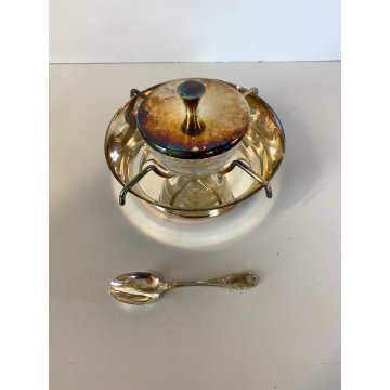 SET SERVIZIO CAVIALE Christofle METALLO ARGENTATO VINTAGE LUXURY SET ø 16x8cm/h
