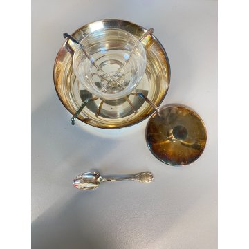 SET SERVIZIO CAVIALE Christofle METALLO ARGENTATO VINTAGE LUXURY SET ø 16x8cm/h
