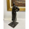 ANTICA SCULTURA BRONZO Angelo Silvio Galli RITRATTO MASCHILE 40,5 cm/h EPOCA 800