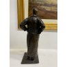 ANTICA SCULTURA BRONZO Angelo Silvio Galli RITRATTO MASCHILE 40,5 cm/h EPOCA 800