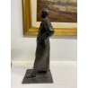 ANTICA SCULTURA BRONZO Angelo Silvio Galli RITRATTO MASCHILE 40,5 cm/h EPOCA 800