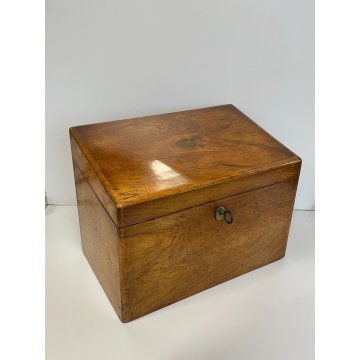 ANTICA SCATOLA SECRETAIRE LEGNO NOCE SEGRETO COPERCHIO STIPO LETTERA EPOCA '900