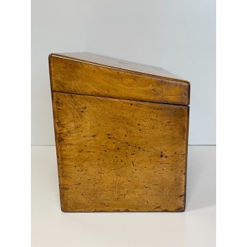 ANTICA SCATOLA SECRETAIRE LEGNO NOCE SEGRETO COPERCHIO STIPO LETTERA EPOCA '900