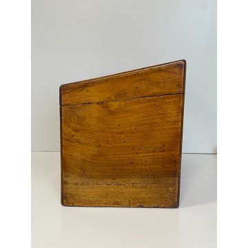 ANTICA SCATOLA SECRETAIRE LEGNO NOCE SEGRETO COPERCHIO STIPO LETTERA EPOCA '900