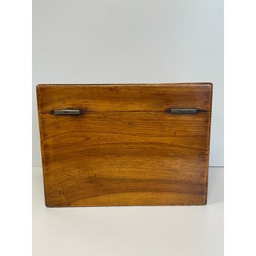 ANTICA SCATOLA SECRETAIRE LEGNO NOCE SEGRETO COPERCHIO STIPO LETTERA EPOCA '900
