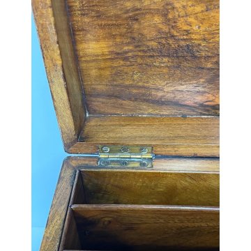 ANTICA SCATOLA SECRETAIRE LEGNO NOCE SEGRETO COPERCHIO STIPO LETTERA EPOCA '900