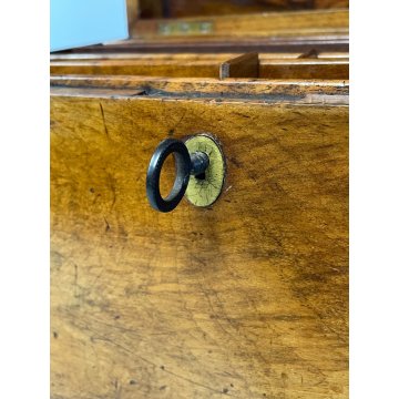 ANTICA SCATOLA SECRETAIRE LEGNO NOCE SEGRETO COPERCHIO STIPO LETTERA EPOCA '900