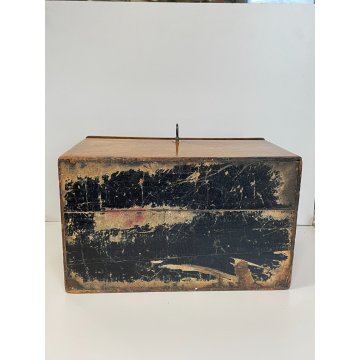 ANTICA SCATOLA SECRETAIRE LEGNO NOCE SEGRETO COPERCHIO STIPO LETTERA EPOCA '900