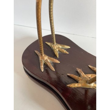 ANTICA COPPIA DI GRU CLOISONNE ANNI 70 CINESI SMALTATE FIGURA SCULTURA