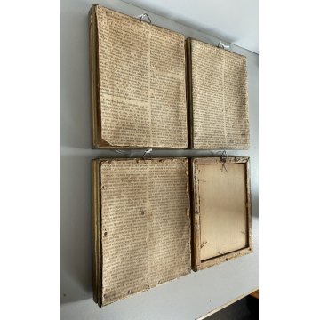 ANTICHI DIPINTI OLIO TELA RITRATTO MEZZO BUSTO QUATTRO EVANGELISTI '600 -18x15cm