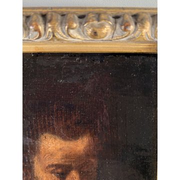 ANTICHI DIPINTI OLIO TELA RITRATTO MEZZO BUSTO QUATTRO EVANGELISTI '600 -18x15cm