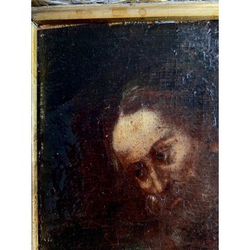 ANTICHI DIPINTI OLIO TELA RITRATTO MEZZO BUSTO QUATTRO EVANGELISTI '600 -18x15cm