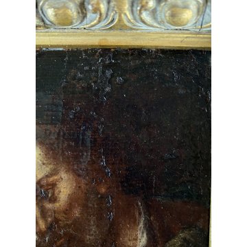 ANTICHI DIPINTI OLIO TELA RITRATTO MEZZO BUSTO QUATTRO EVANGELISTI '600 -18x15cm
